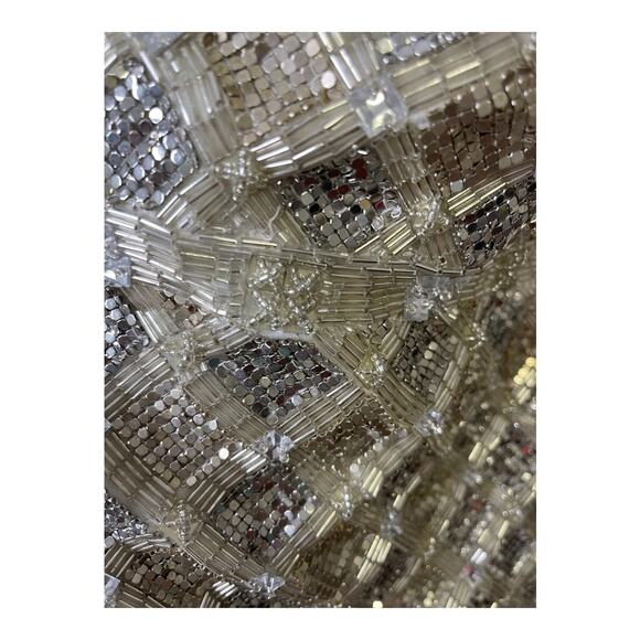 Retrofete Heather Strapless Mini Dress Sequin Embellished Silver Gold Size XS - Picture 9 of 16